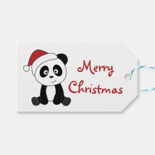 Panda Christmas Snow Winter Animals Pandas Trucker Gift Tags