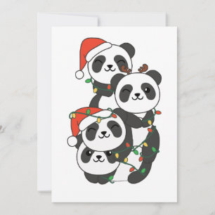 Panda Christmas Tree Christmas Animals Pandas Holiday Card