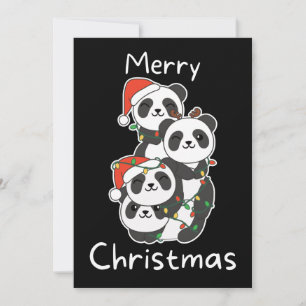 Panda Christmas Tree Christmas Animals Pandas Holiday Card