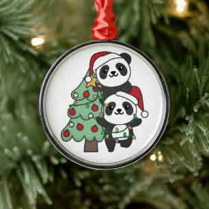 Panda Christmas Tree Christmas Animals Pandas Metal Tree Decoration