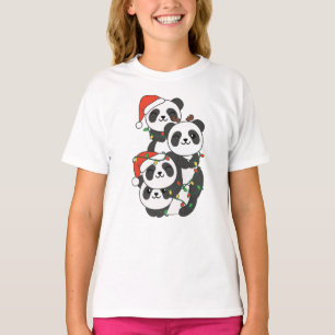 Panda Christmas Tree Christmas Animals Pandas T-Shirt