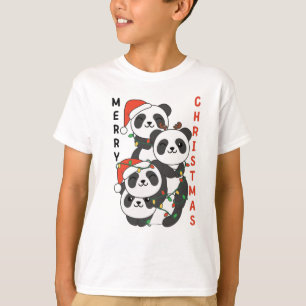 Panda Christmas Tree Christmas Animals Pandas T-Shirt