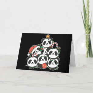 Panda Christmas Tree Funny Animal Christmas Holida Holiday Card