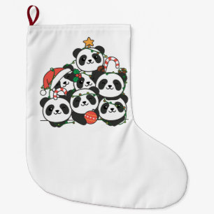 Panda Christmas Tree Funny Animal Christmas Large Christmas Stocking
