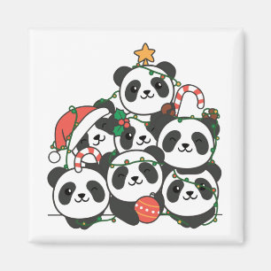 Panda Christmas Tree Funny Animal Christmas Magnet