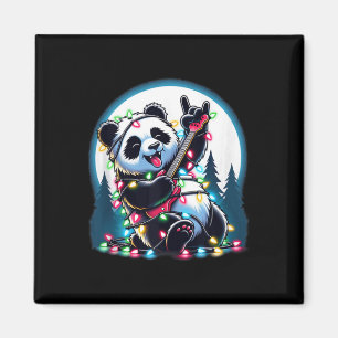 Panda Christmas Tree Lights Funny Xmas Panda Lover Magnet