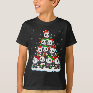 Panda Christmas Tree Lights Xmas Sweater Holiday P