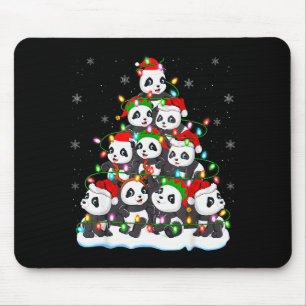 Panda Christmas Tree Lights Xmas Sweater Holiday P Mouse Mat