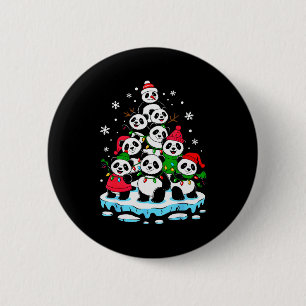 Panda Christmas Tree Panda Lover Xmas Squad Men Wo 6 Cm Round Badge