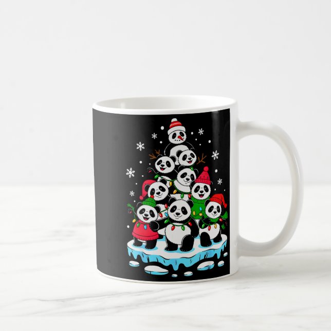 Panda Christmas Tree Panda Lover Xmas Squad Men Wo Coffee Mug (Right)
