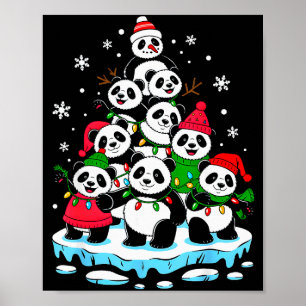 Panda Christmas Tree Panda Lover Xmas Squad Men Wo Poster