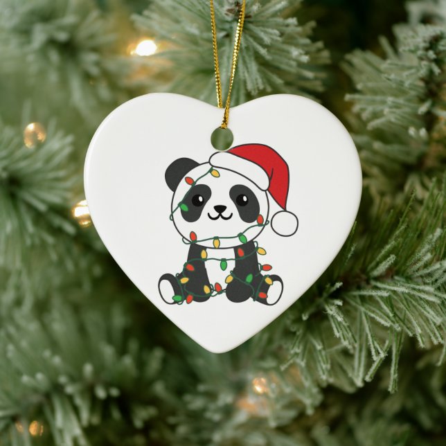 Panda Christmas Winter Animals Pandas Ceramic Tree Decoration (Tree)