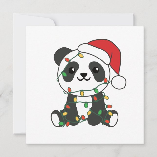 Panda Christmas Winter Animals Pandas Invitation (Front)