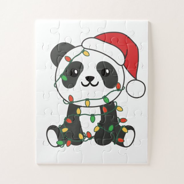Panda Christmas Winter Animals Pandas Jigsaw Puzzl Puzzle (Vertical)