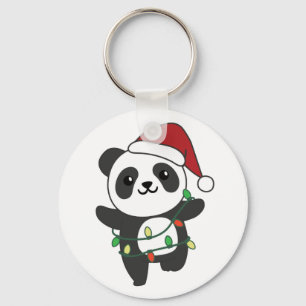 Panda Christmas Winter Animals Pandas Keychain