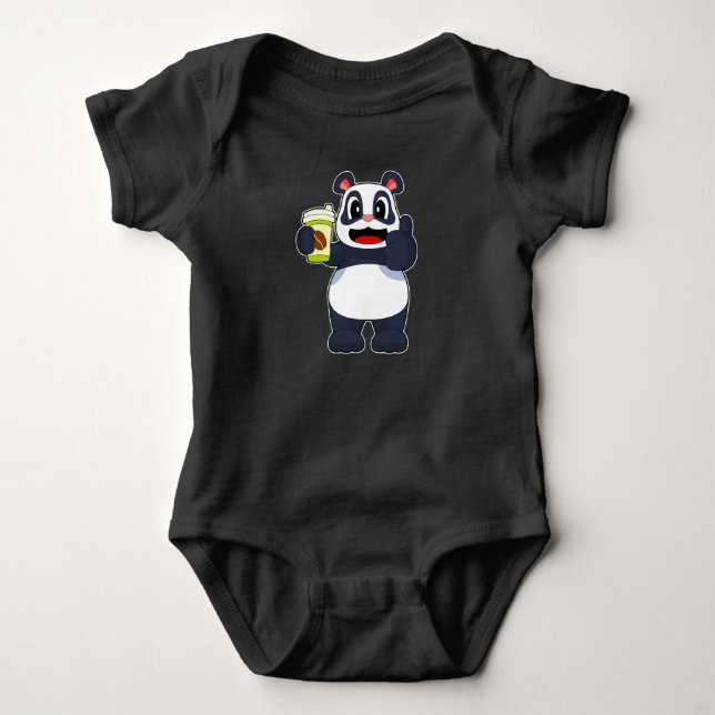 Panda Coffee to go Baby Bodysuit (Front)