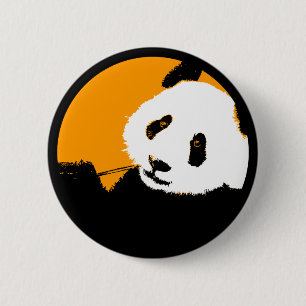 panda. colour customisable circle. 6 cm round badge