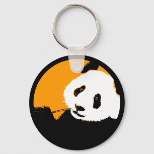 panda. colour customisable circle. key ring