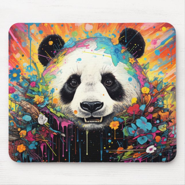 Panda Colourful Animal Enchanting  Mouse Mat (Front)
