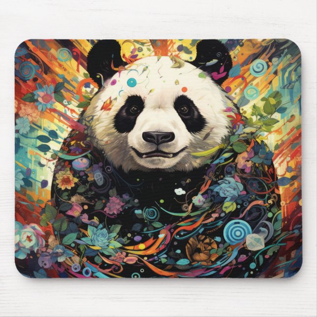 Panda Colourful Animal Enchanting  Mouse Mat (Front)
