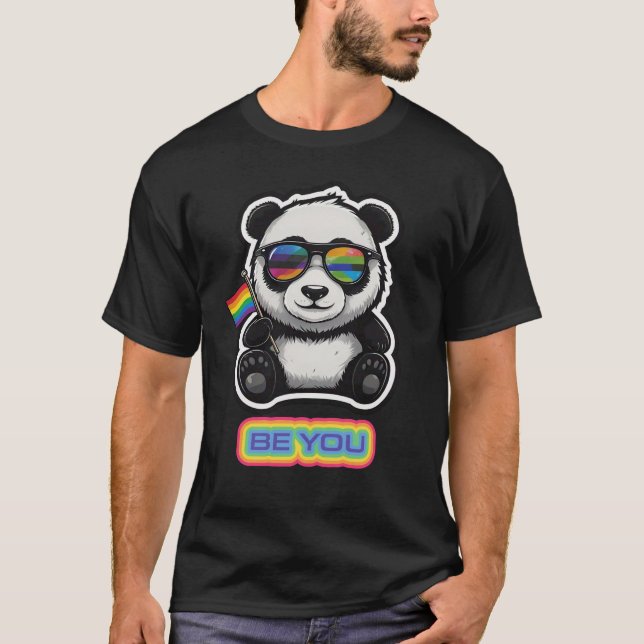 Panda Cool Shades Pride  T-Shirt (Front)