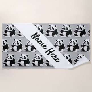 Panda costume name beach towel