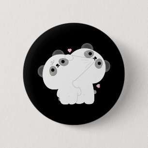 Panda Couple 6 Cm Round Badge