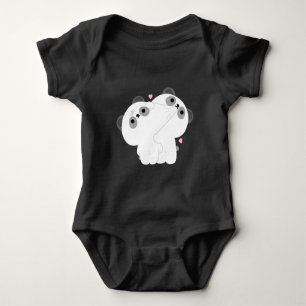 Panda Couple Baby Bodysuit