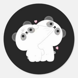 Panda Couple Classic Round Sticker