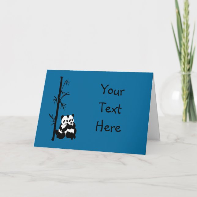Panda Couple Greeting Card (Front)