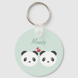 Panda couple key ring