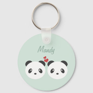Panda couple key ring
