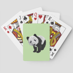 Panda Cub Green Playing Cards