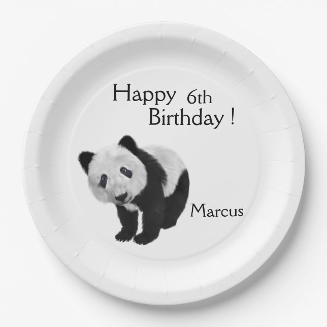 Panda Cub  Paper Plate (Front)