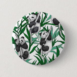 Panda cubs on 6 cm round badge