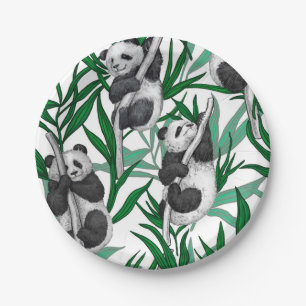 Panda cubs on paper plate