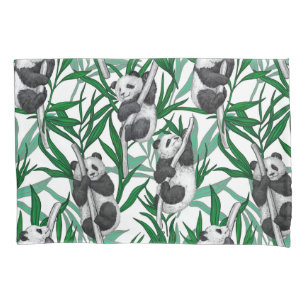 Panda cubs on pillowcase