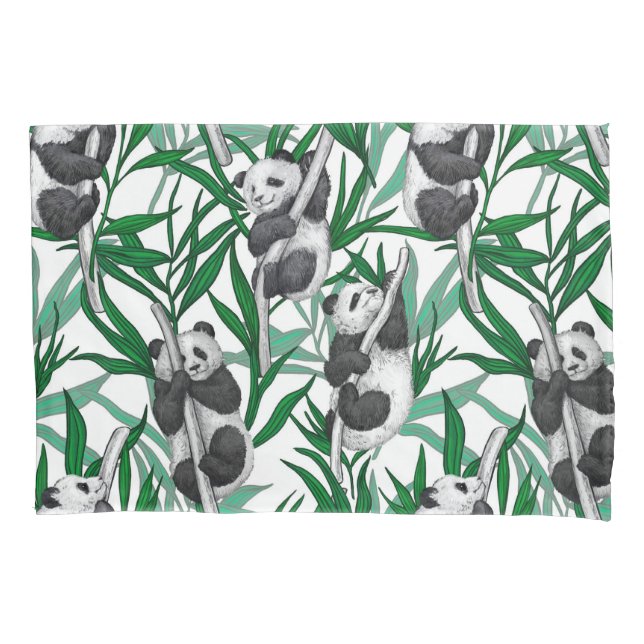 Panda cubs on pillowcase (Front-Left)