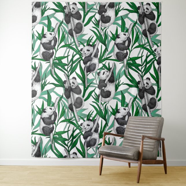 Panda cubs on tapestry (In Situ)