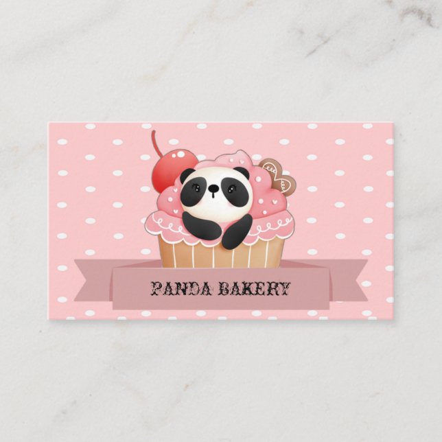 Panda Cupcake Business Card (Front)