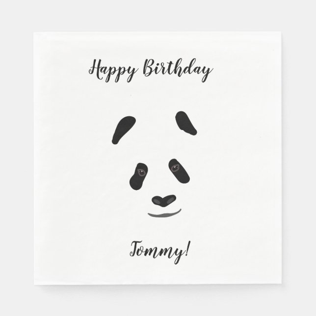 Panda Custom Birthday Napkin (Front)
