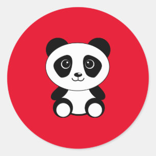 Panda, cute and cuddly, classic round sticker
