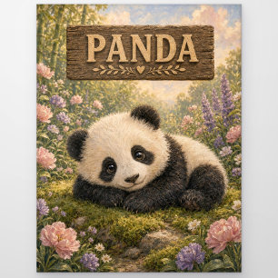 Panda Cute Baby Storybook Nursery Animal Postcard