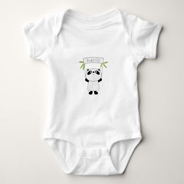 Panda Cute Design Baby Jersey Bodysuit (Front)