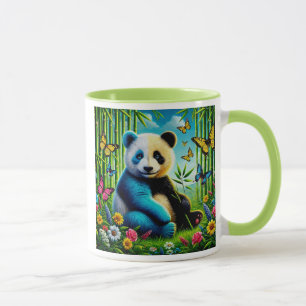 Panda cute in a bamboo garden. mug