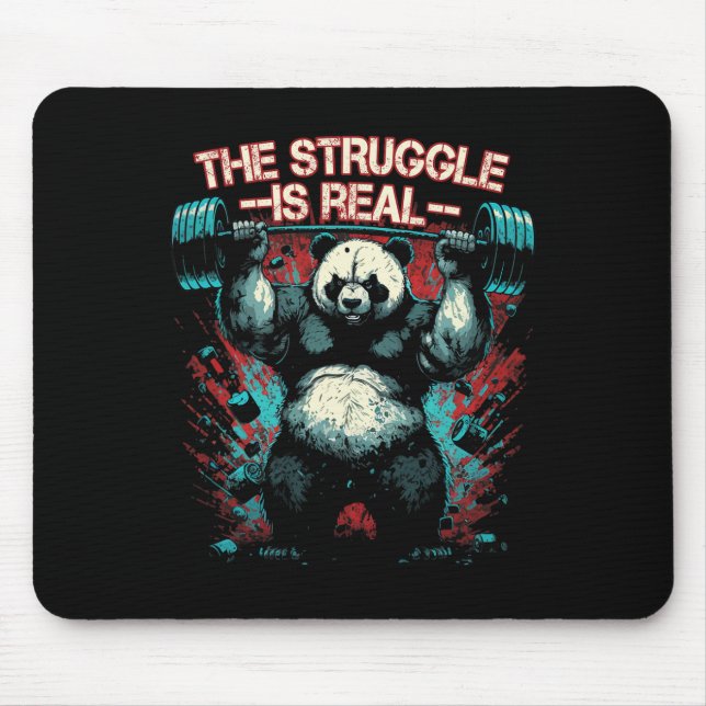 Panda Deadlift Gym Bodybuilding The Struggle Is Re Mouse Mat (Front)