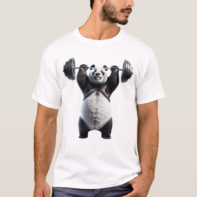 Panda Deadlift Weightlifting Funny Fitness T-Shirt (Front)
