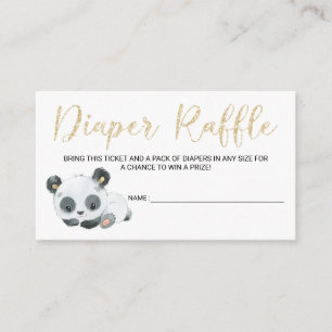 Panda Diaper Raffle Card Tickets for Baby Shower