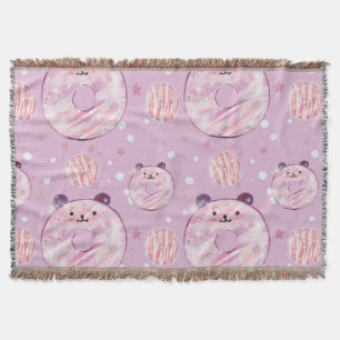 Panda Donut Throw Blanket