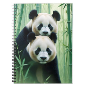 Panda Double Exposure Animal Nature Wilderness Art Notebook